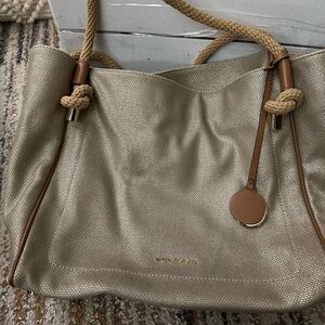 Michael Kors Gold and Tan Tote Bag
